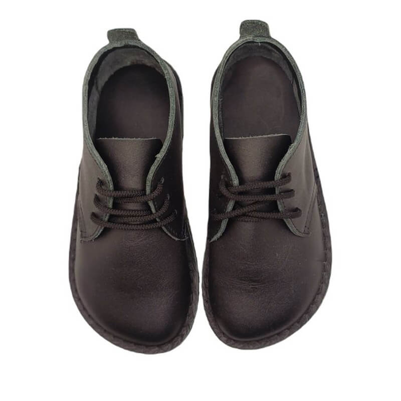 Common Tread Lace Up School Shoes - Black