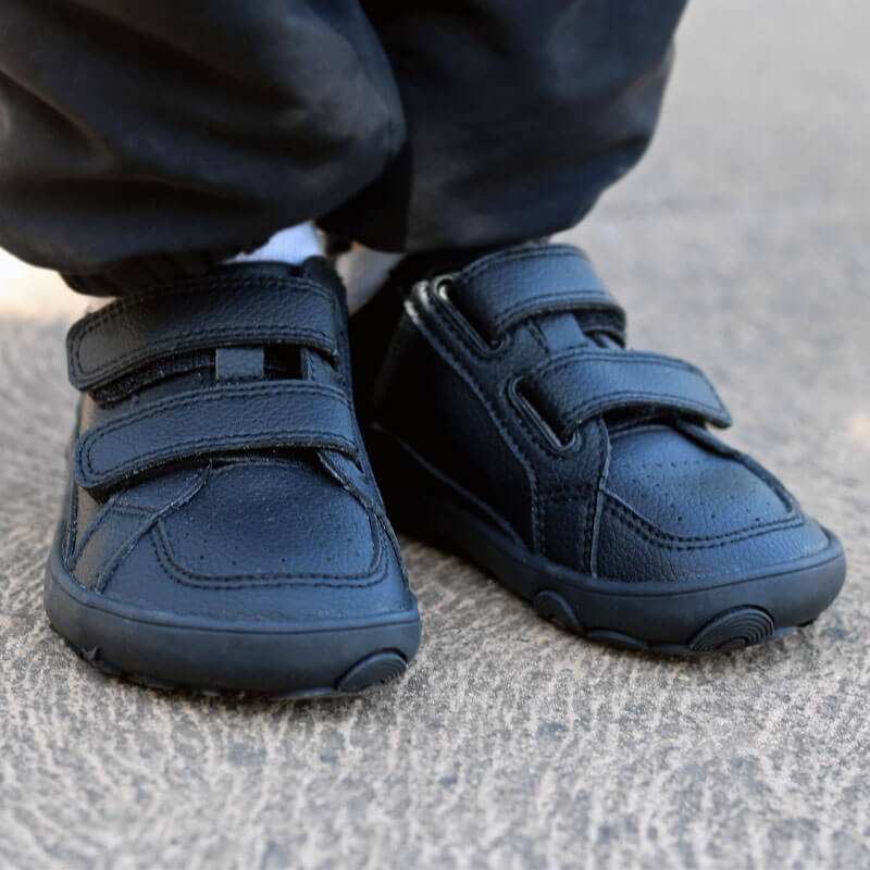 PaperKrane Kids Vegan Lil Rippa School Shoes - Black