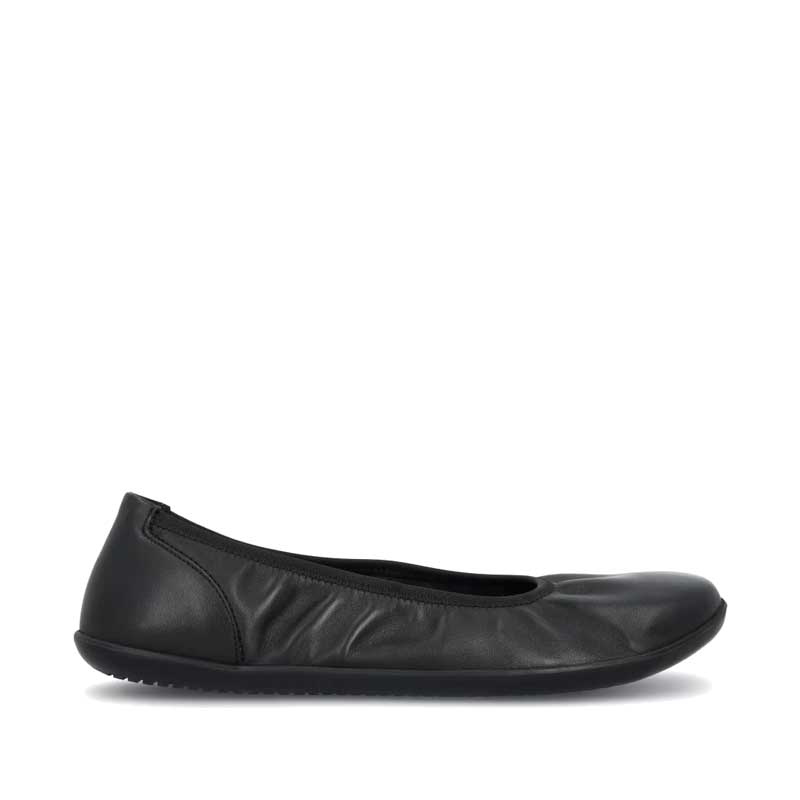 Groundies Women's Lily 3.0 Ballet Shoe in black, outer side view.