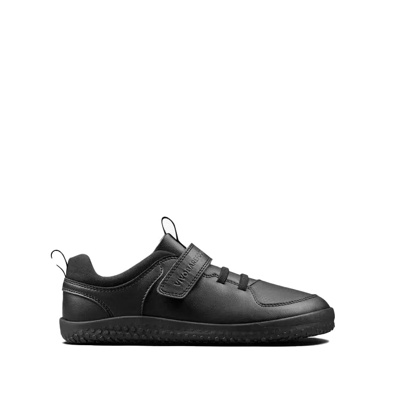 Vivobarefoot Kids Vegan School Shoe Ludo - Obsidian, outer side view.