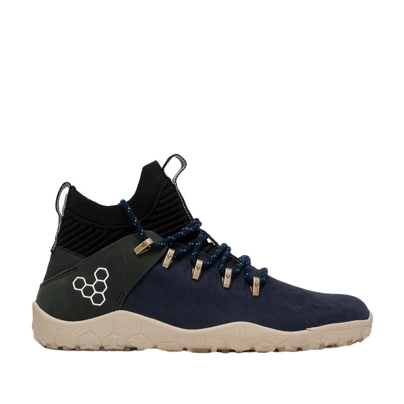 Vivobarefoot Women's Magna Trail FG - Dress Blue, outer side view.