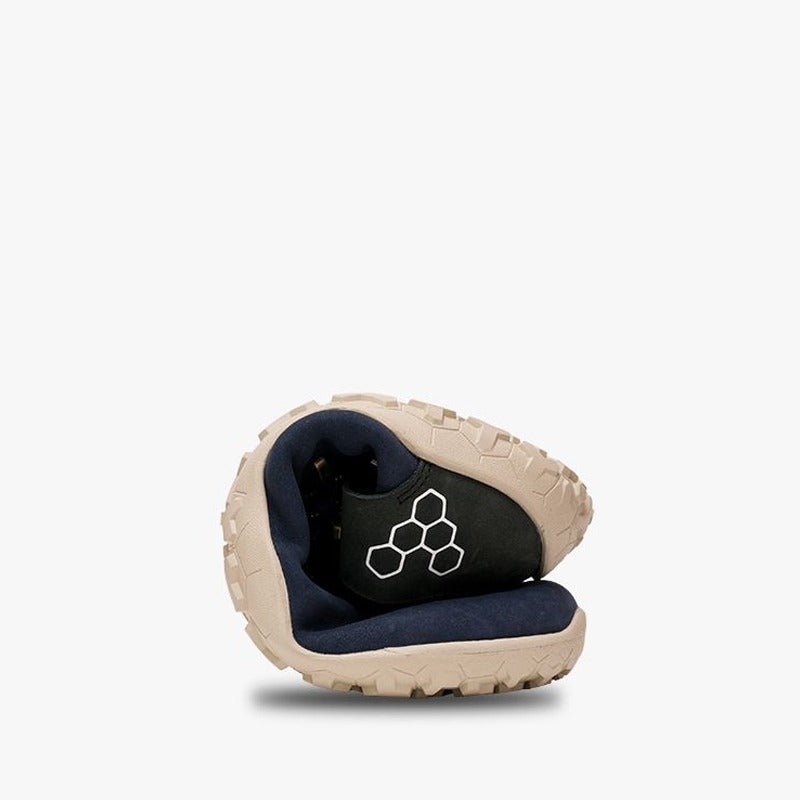 Vivobarefoot Women's Magna Trail FG - Dress Blue, curled up.