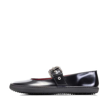 Shapen Women's Mary Jane Coco Ballerina Shoe - Black, outer side view.