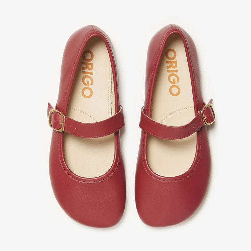 Origo Women's Classic Mary Jane Shoes - Ruby Red