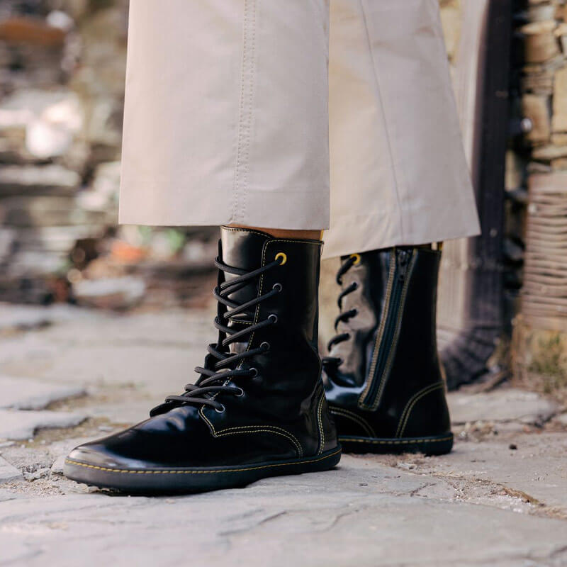 Person wearing Shapen Adults Maverick Combat Boots - Black.
