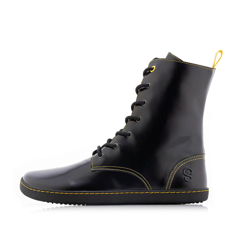 Shapen Adults Maverick Combat Boot - Black, outer side view.