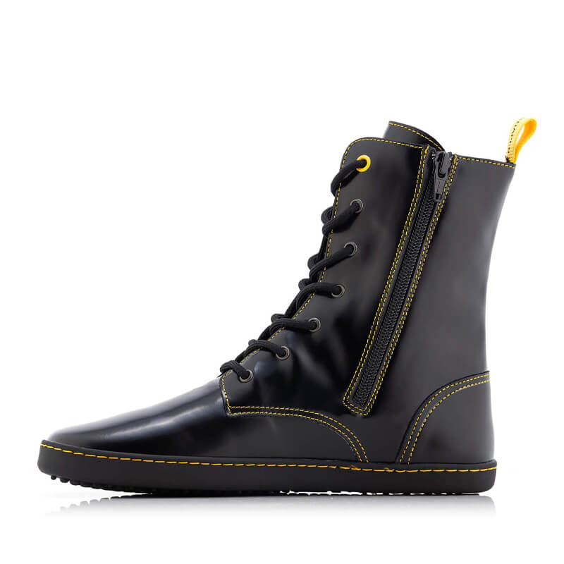 Shapen Adults Maverick Combat Boot - Black, inner side view.