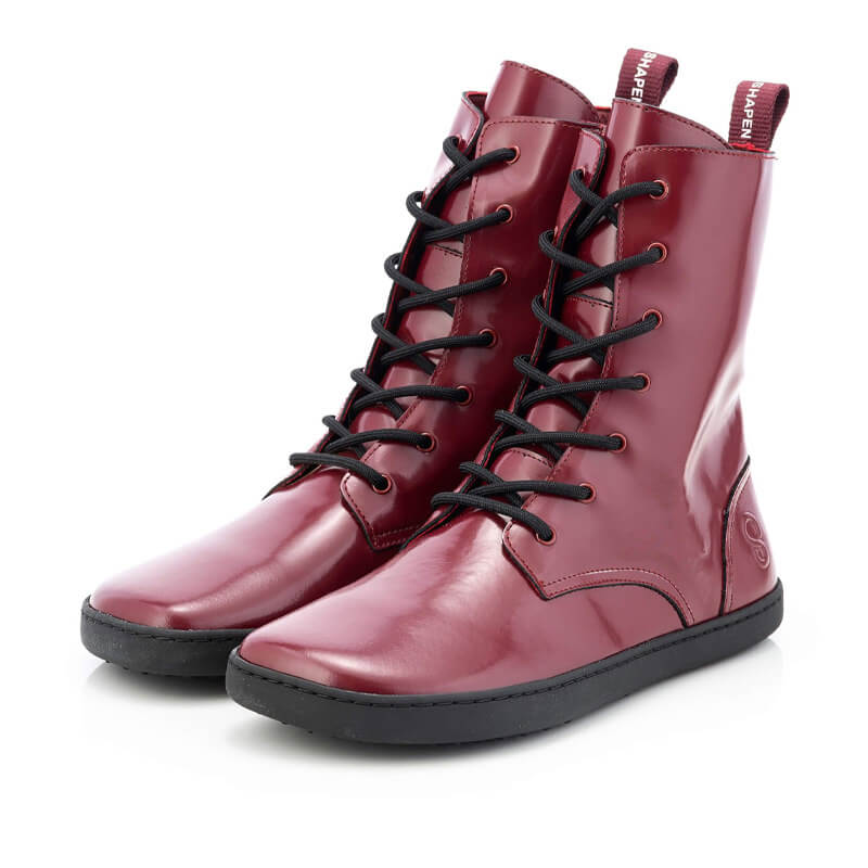Shapen Adults Maverick Combat Boots - Bordeaux