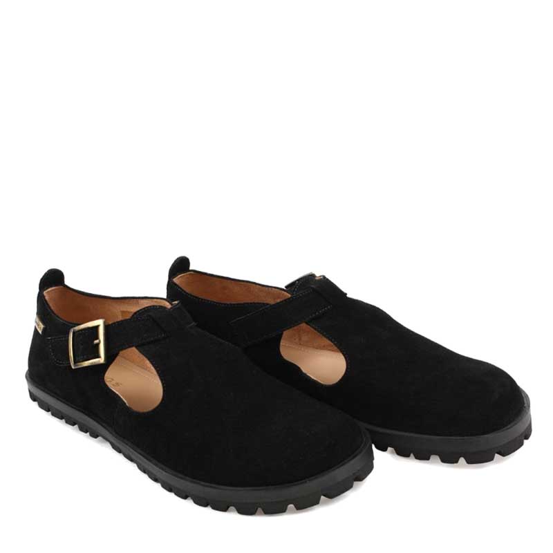 Pair of Tikki Lang.S Women's Shoes Mira - Black, angled view showing outer side and front.
