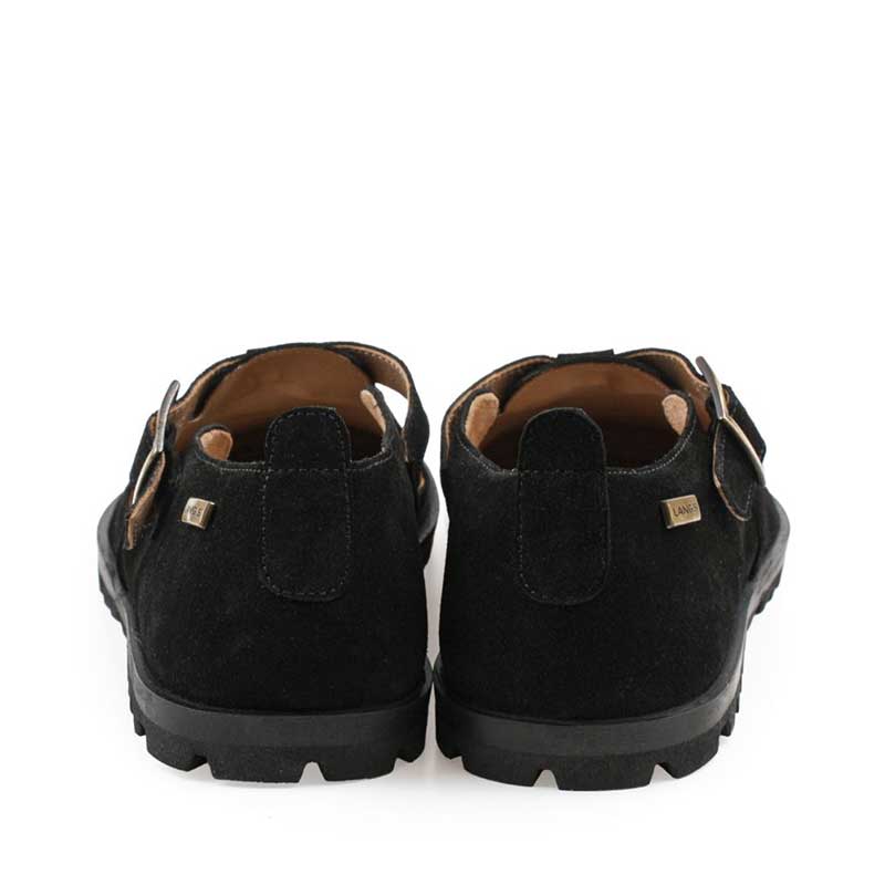 Pair of Tikki Lang.S Women's Shoes Mira - Black, rear view.
