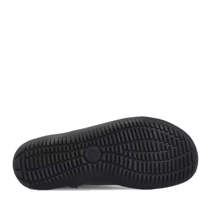 Groundies Women's Mona Stretch Boot in black, sole view.