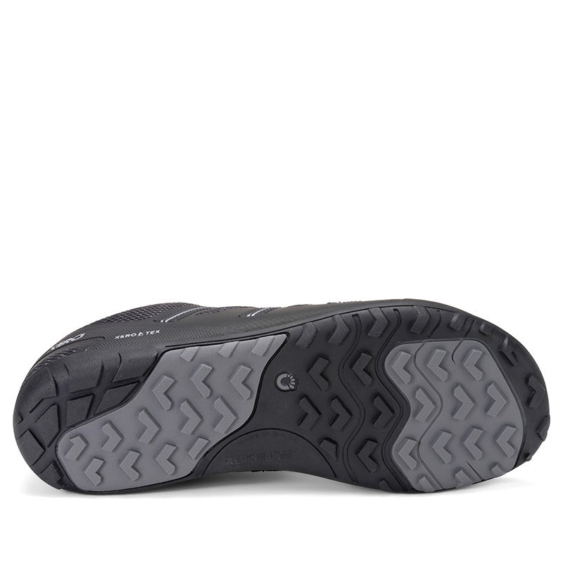 Xero Men's Waterproof Trail Shoe Mesa Trail - Black, sole view.