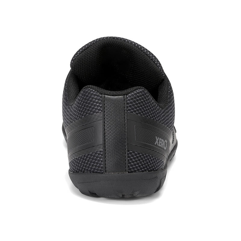 Xero Men's Waterproof Trail Shoe Mesa Trail - Black, rear view.