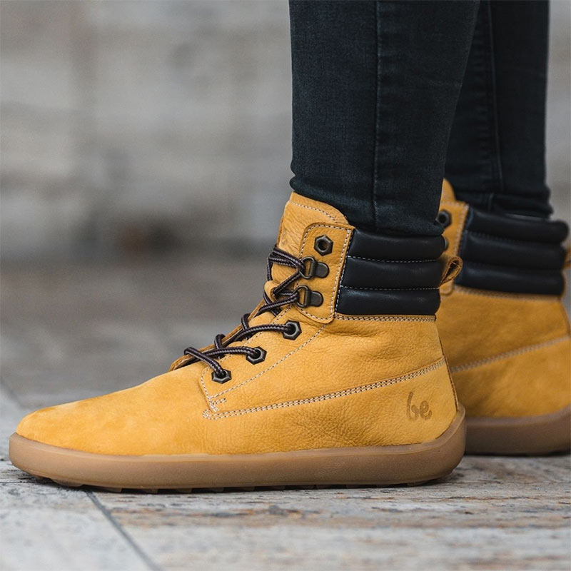 Person wearing Be Lenka Adults Boots Nevada Neo - Mustard, side view