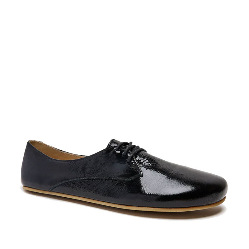 Origo Women's Derby Shoe - Black Patent, outer side view.