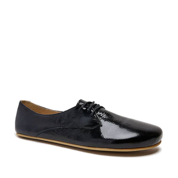 Origo Women's Derby Shoe - Black Patent, outer side view.