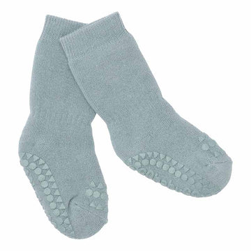 Go Baby Go Non-Slip Organic Cotton Socks - Dusty Blue