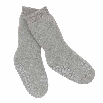 Go Baby Go Non-Slip Organic Cotton Socks in grey.