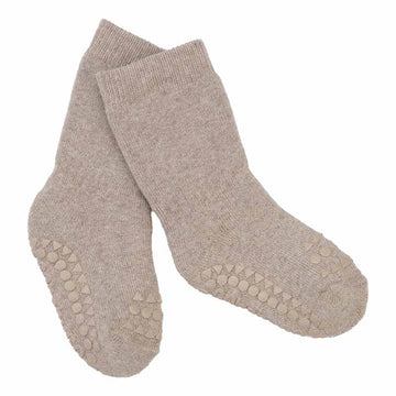 Go Baby Go Non-Slip Organic Cotton Socks in sand.