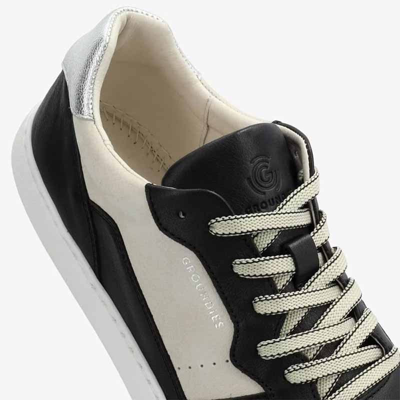 Close up of Groundies Adults Nova GS1 Trainer - Black and White.