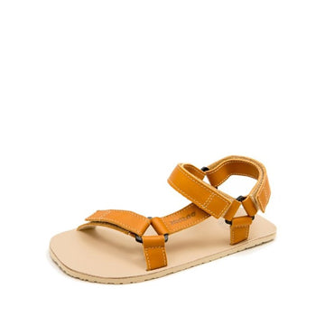 Zeazoo Kids Sandal Olymp - Camel, angled view showing outer side and front.