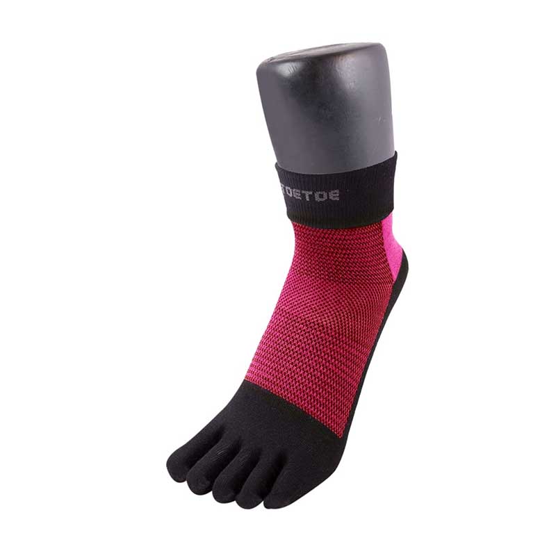 TOETOE Adults Outdoor Liner Trainer Toe Sock - Pink.