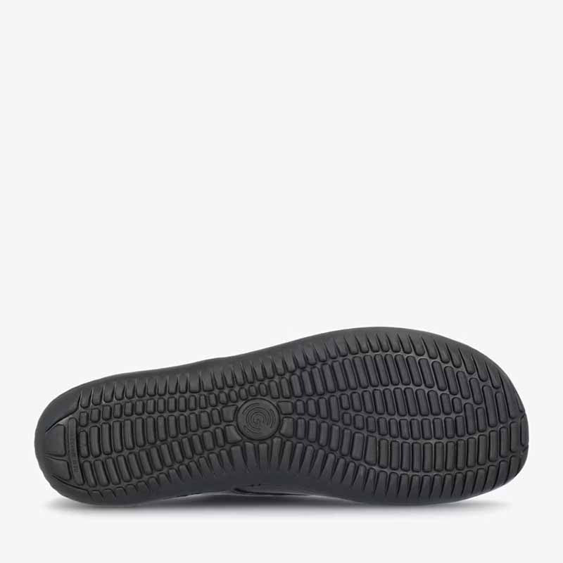 Groundies Men's Palermo GO1 Shoe in black, sole view.
