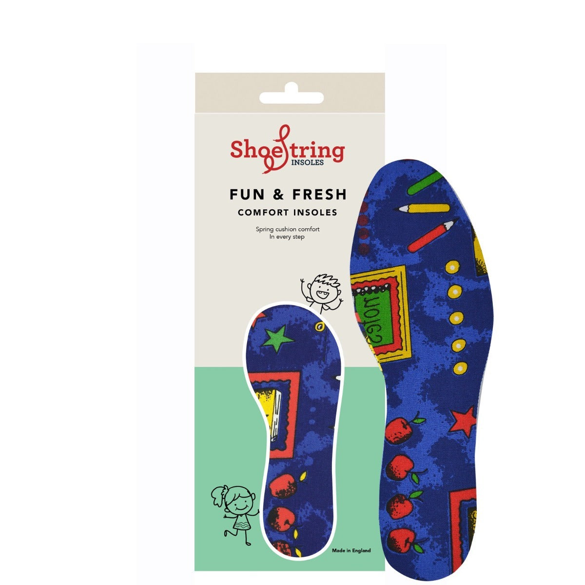 Kids Pencil Print Cut to Fit Insole.