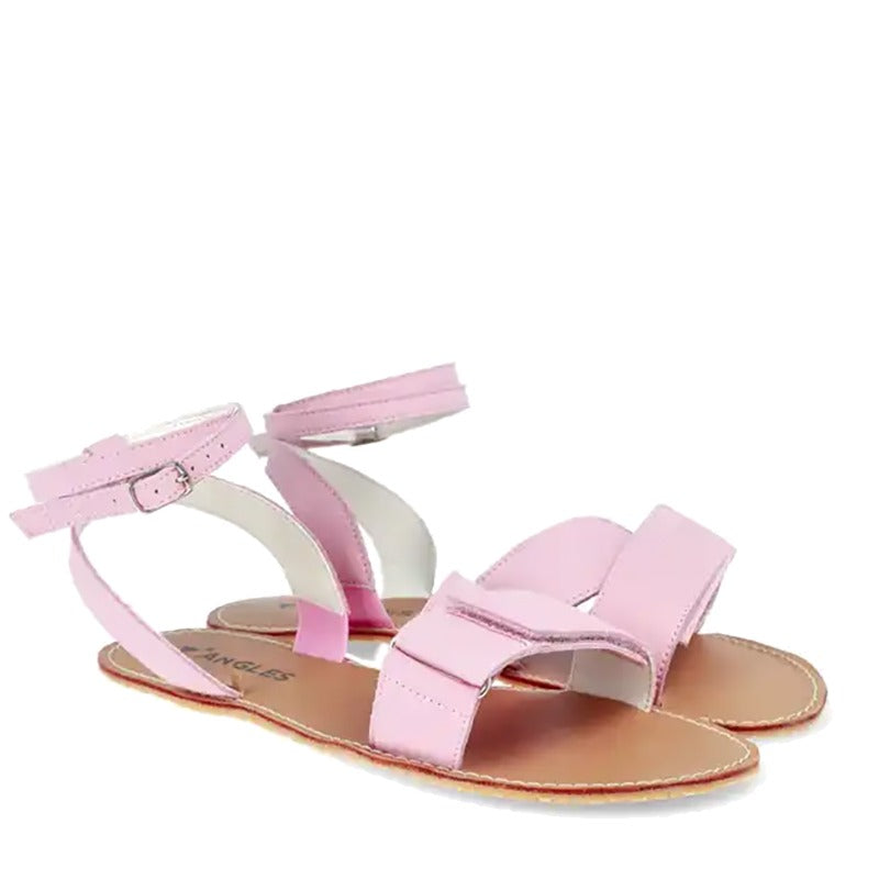 Pair of Angles Women's Leather Sandals Penelope - Rose, angled view showing outer side