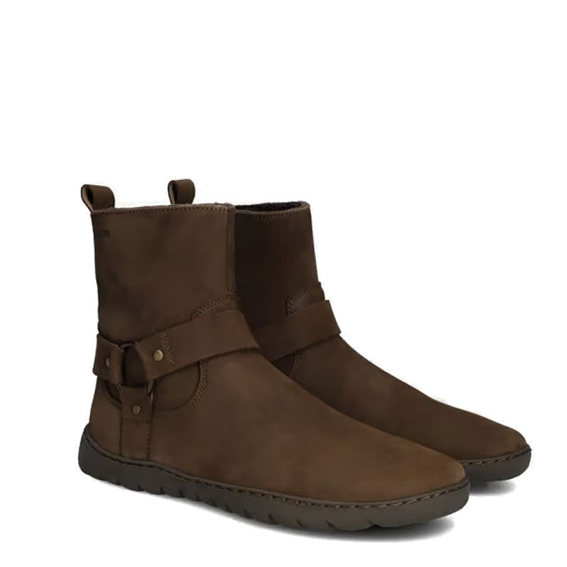 Pair of Groundies Women's Phoenix 2.0 Boots in chocolate, angled view showing outer side and front view.