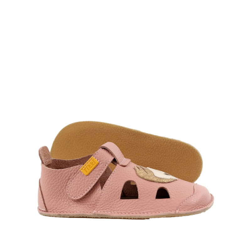 Pair of Tikki Kids Nido Sandals - Pony, one showing the outer side and the other showing the sole view.