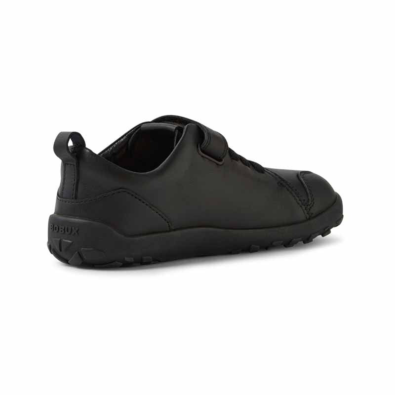 Bobux Alpha Prime School Shoe - Black, angled inner side and rear view