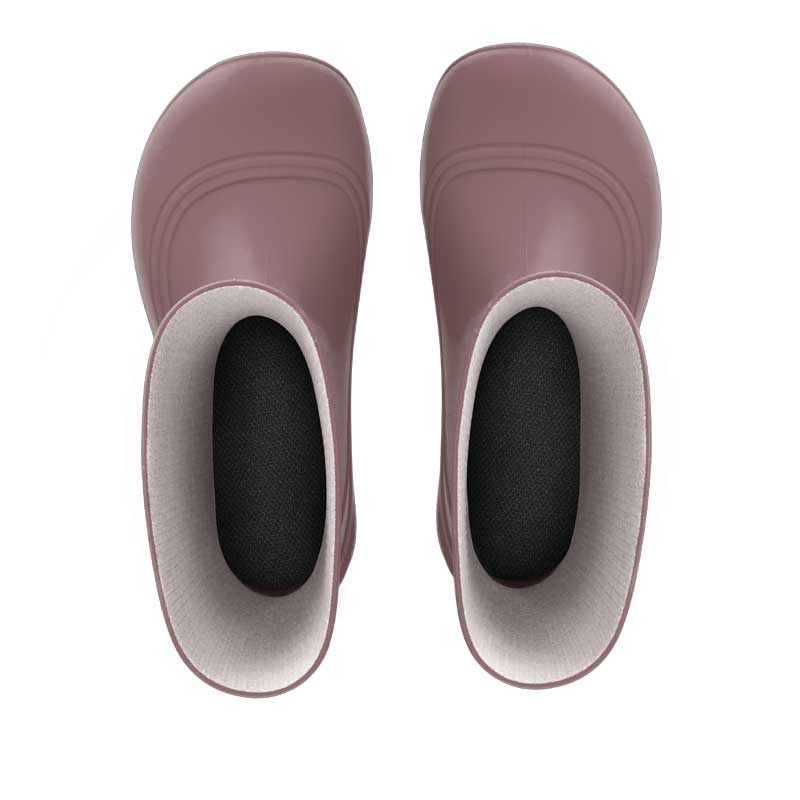 Pair of Be Lenka Kids Wellies Pudds - Misty Pink, top view