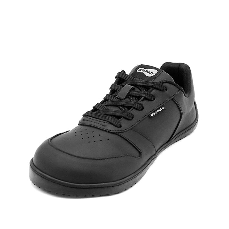 Realfoot Adults Trainer Pulse - All Black, angled view showing front and outer side.