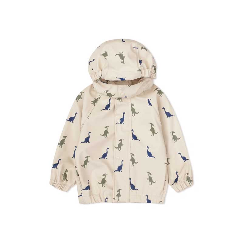 Bundgaard Kids Rain Set - Ivory Dino, waterproof jacket