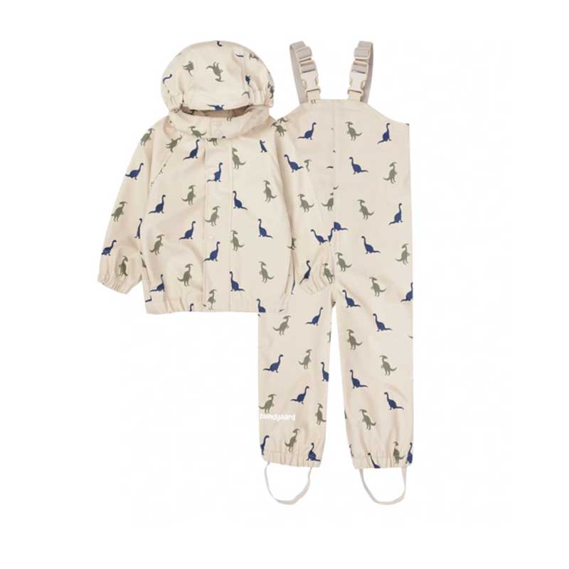 Bundgaard Kids Rain Set - Ivory Dino, full outfit