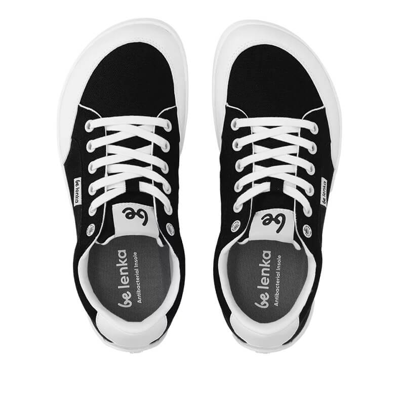 Pair of Be Lenka Adults Trainers Rebound - Black and White, top view showing toe box