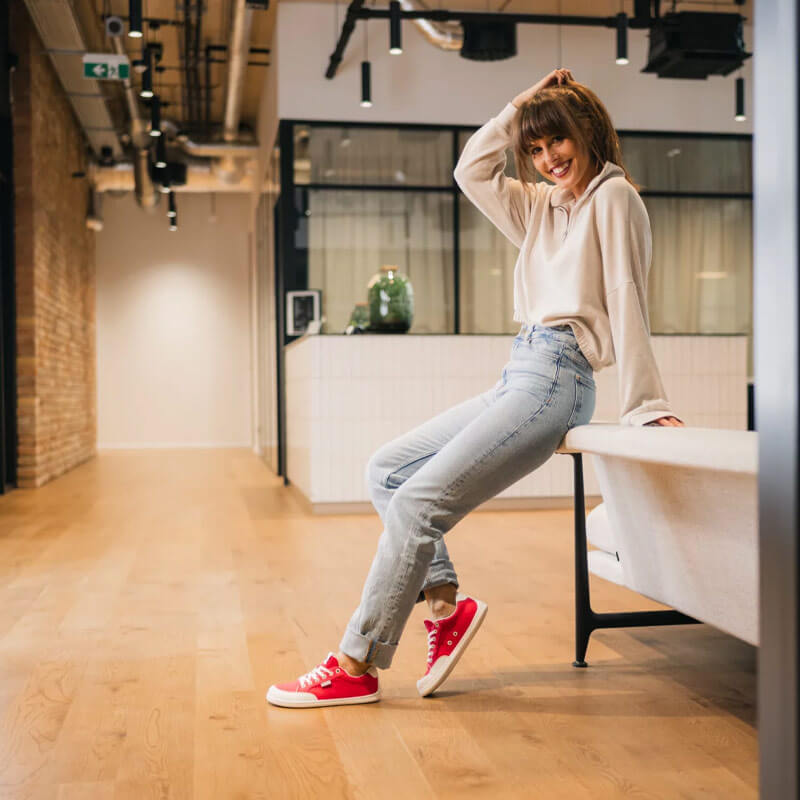 Person wearing Be Lenka Adults Trainers Rebound - Red and White