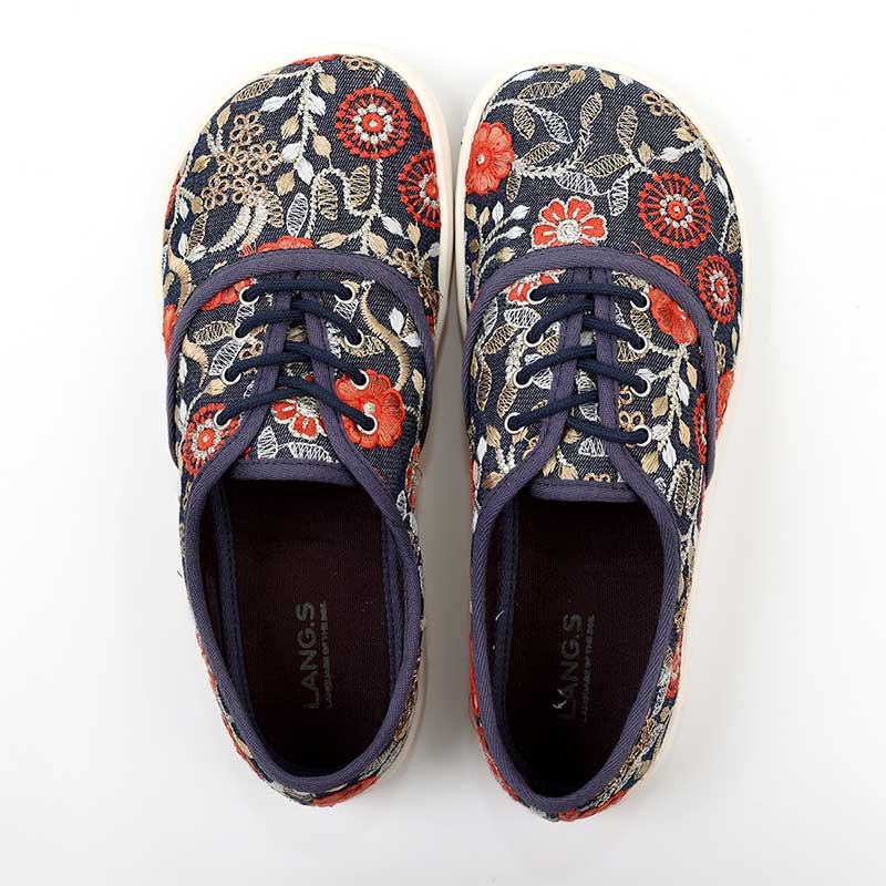 Pair of Tikki Women's Trainers Reed - Bluebell, top view.