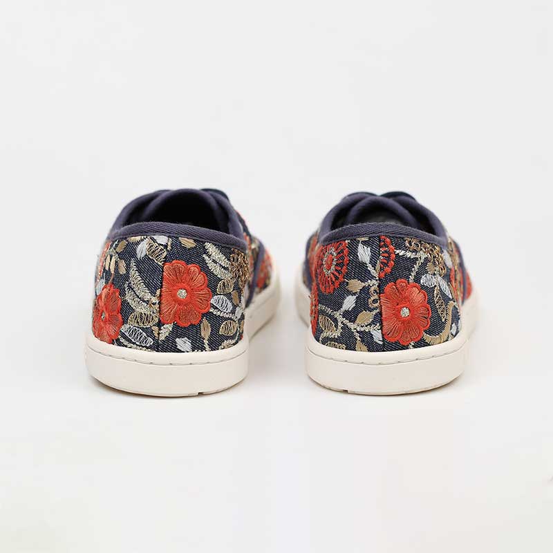 Pair of Tikki Women's Trainers Reed - Bluebell, rear view.
