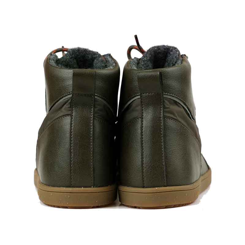 Pair of Tikki Lang.S Adults Vegan Winter Boots Ridge - Kaki, rear view.