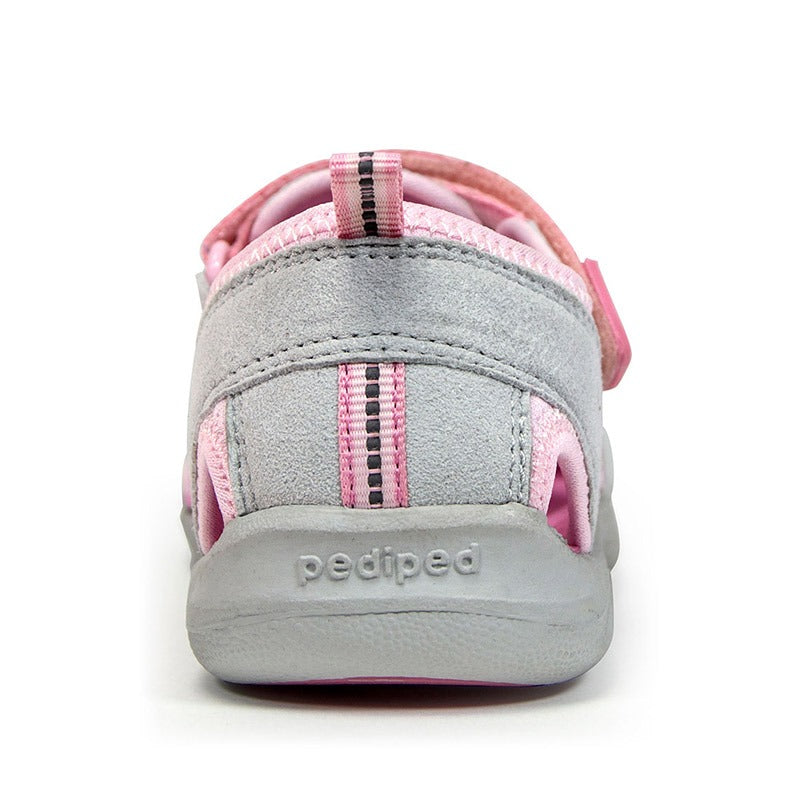 Pediped Flex Kids Sahara Sandal - Pink Cloud, rear view.