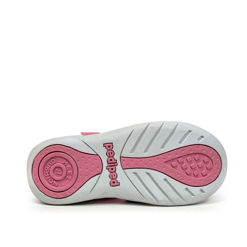 Pediped Flex Kids Sahara Sandal - Pink Cloud, sole view.