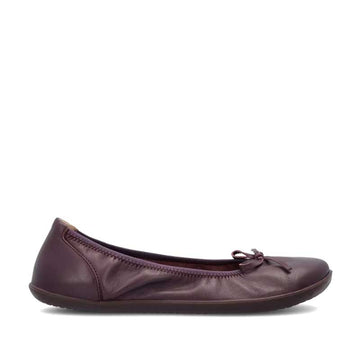 Groundies Women's Ruby 2.0 Ballet Shoe in dark plum, outer side view.