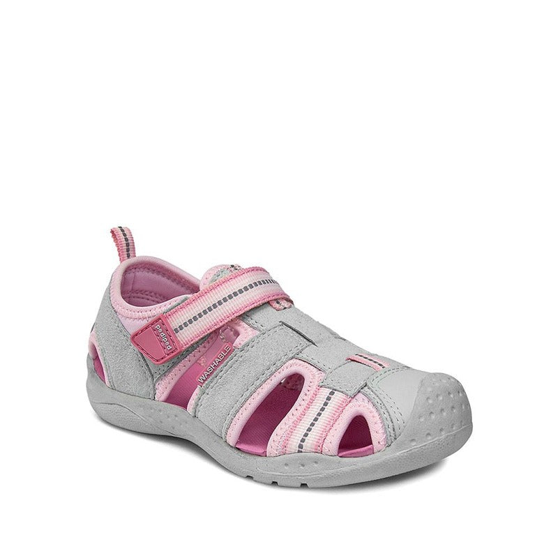 Pediped Flex Kids Sahara Sandal - Pink Cloud, angled view showing outer side and front.