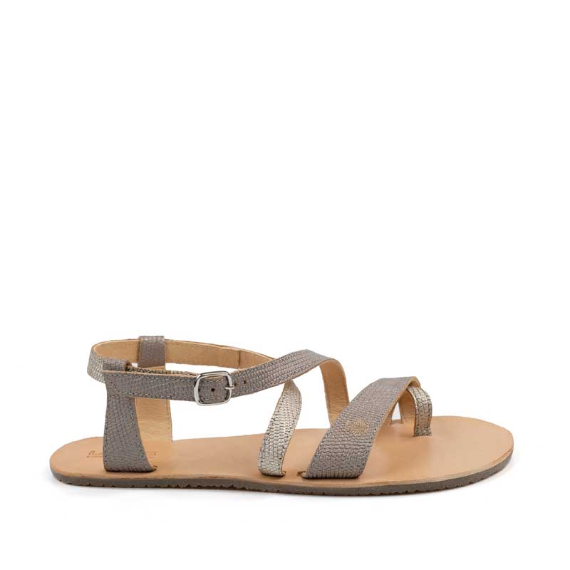 Tikki Women's Sandal Selene - Stone, outer side view.