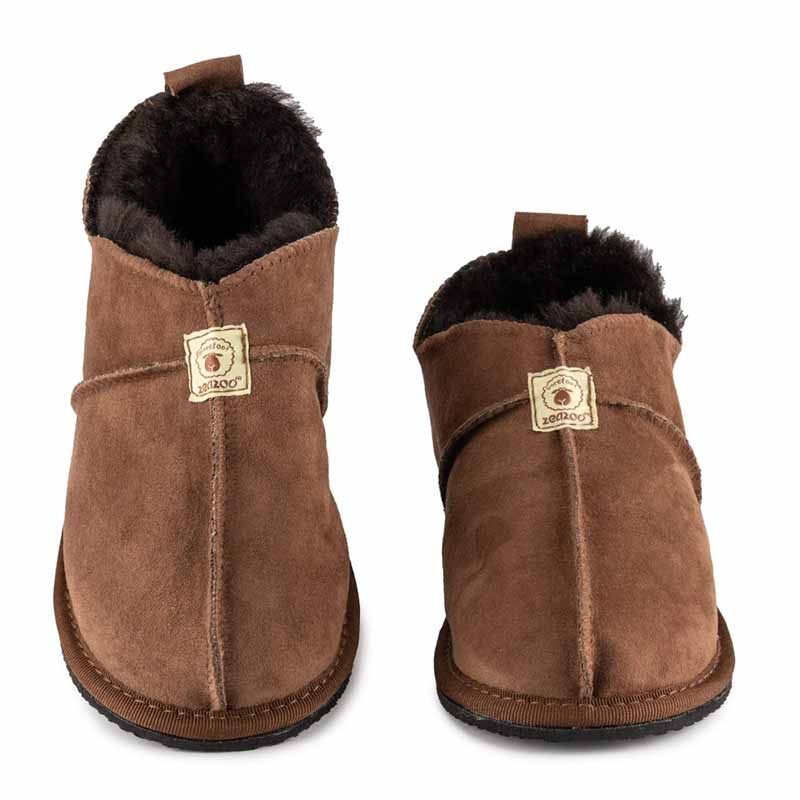 Zeazoo Adults Slippers Shaun - Brown Sheepskin
