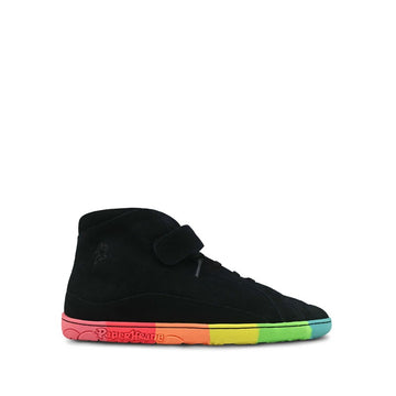 PaperKrane Adults Skittle Mid Boot in black, outer side view.