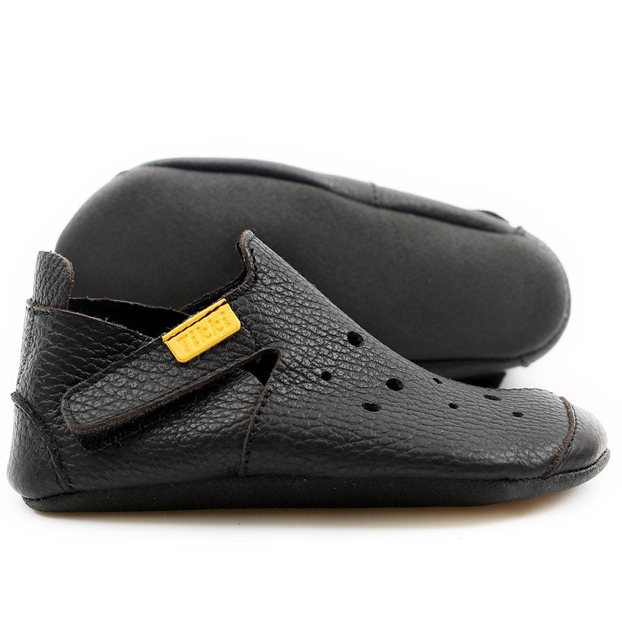 Tikki Kids Leather Shoes Ziggy - Black