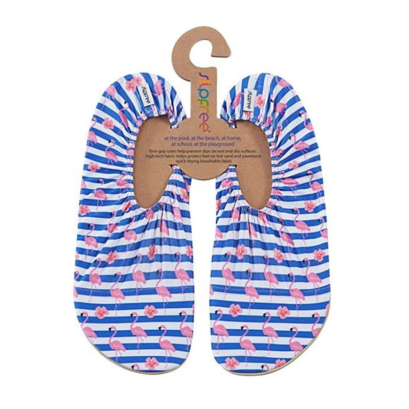 Slipfree Junior Stripe Pool Shoes, top view.